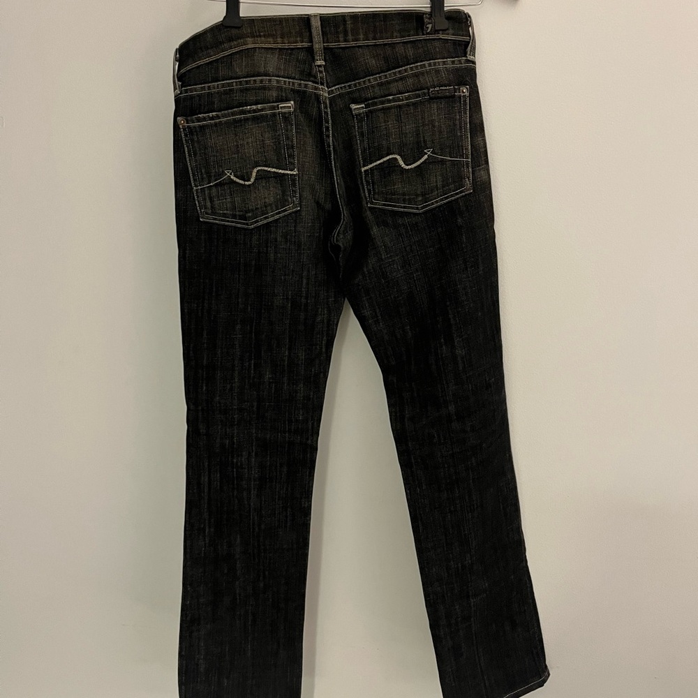 7 For All Mankind Women's Black Straight Jeans